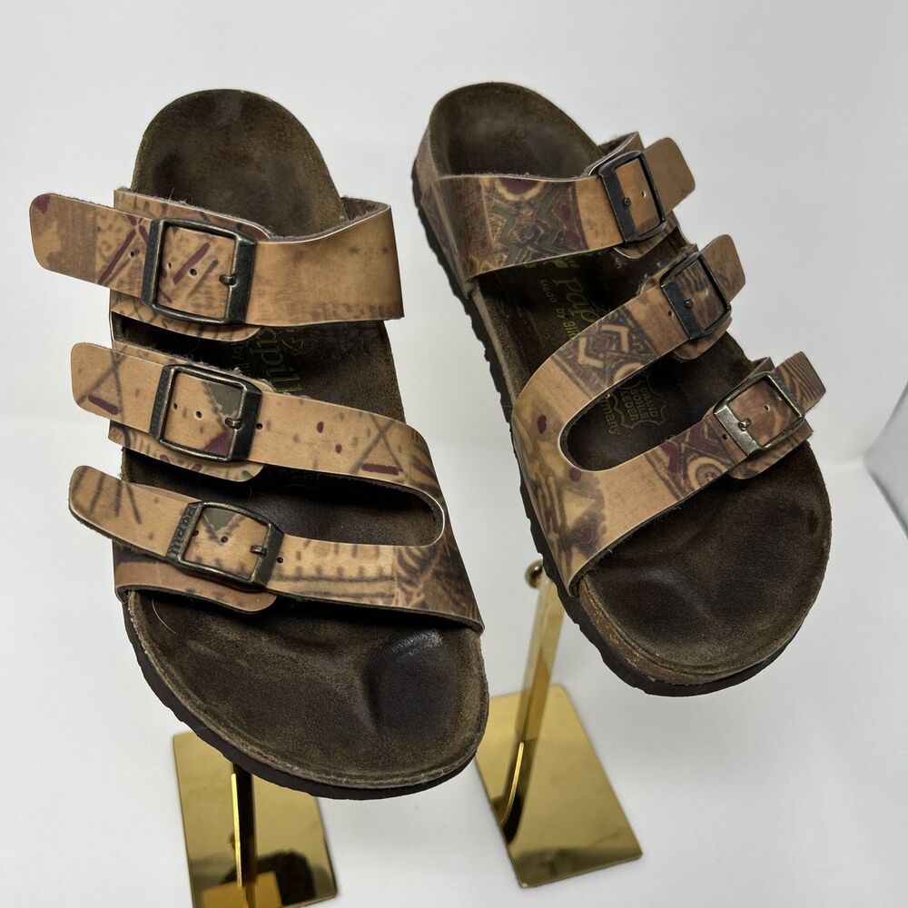 Birkenstock Papillio Sandals Brown 3 Strap Buckles Women’s US 6 Euro 37t